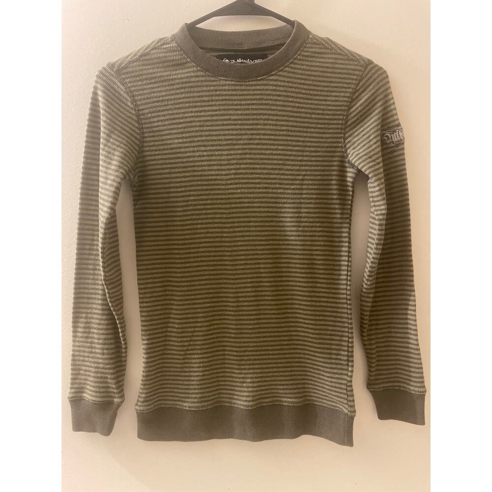 Quicksilver Kids Size Small 8/10 Long Sleeve Striped Shirt Crew‎ Neck Play